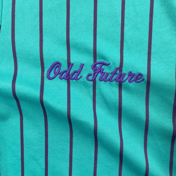 Odd Future Tyler the Creator Baseball Jersey Mens Medium Blue Pinstripe Hip-Hop - Picture 5 of 15